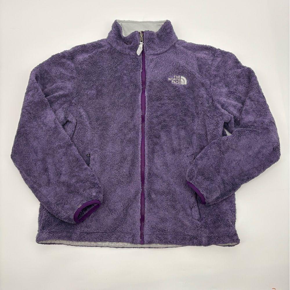 The North Face Purple fuzzy teddy Jacket | medium